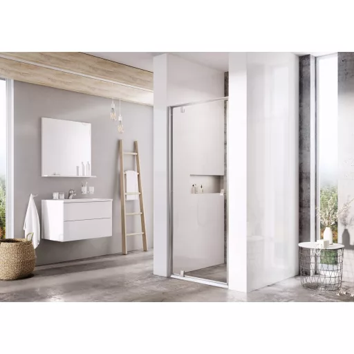 Pivot PDOP1-80 zuhanyajtó szatén+transparent