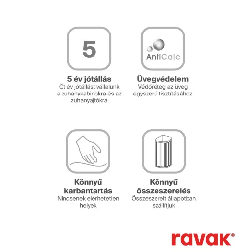 Pivot PDOP1-90 zuhanyajtó krómhatású+transparent