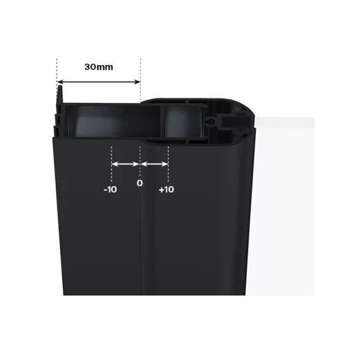 Chrome CSDL2-90 zuhanyajtó fekete+transparent