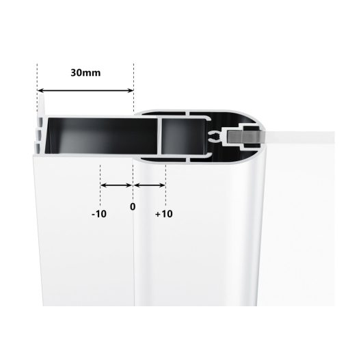 Chrome CSDL2-90 zuhanyajtó matt fehér+transparent