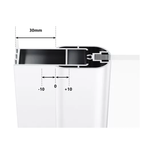 Chrome CSD2-110 zuhanyajtó matt fehér+transparent