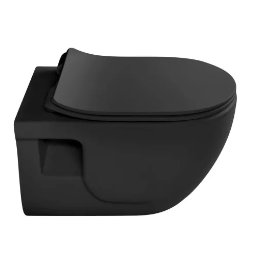 BRILLA RIMLESS, fali WC,35,5x53cm, matt fekete