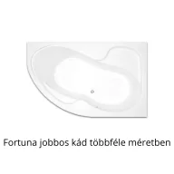   H2O Fortuna aszimmetrikus fürdőkád, jobbos - többféle méretben