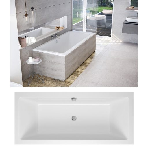 Fürdőkád acryl Sabina 170x75 cm + kádláb + peremrögzítő