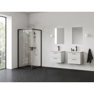 Blix II NBLRV2 90x90 zuhanykabin fekete+transparent