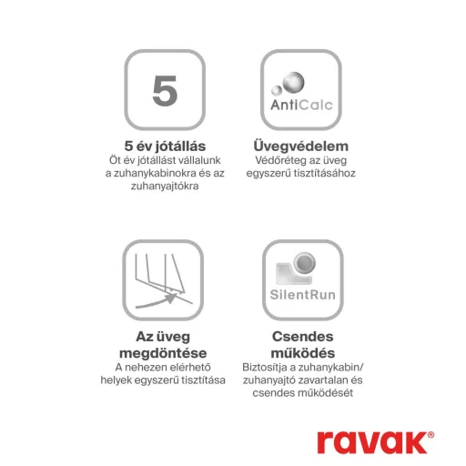 Blix BLRV2 80x80 zuhanykabin krómhatású+transparent