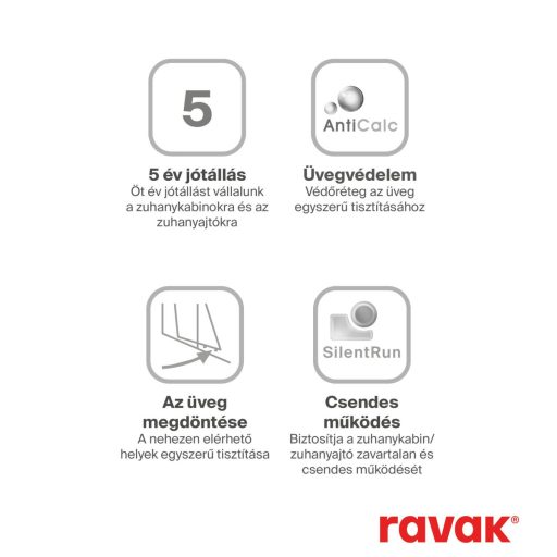 Blix BLRV2 90x90 zuhanykabin krómhatású+transparent