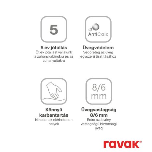 Matrix MSRV4-90x90 zuhanykabin fehér+transparent