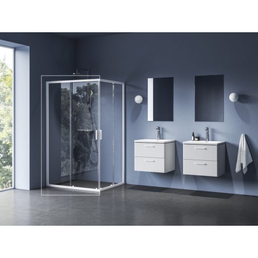 Blix II NBLRV2K 100 zuhanykabin matt fehér+transparent