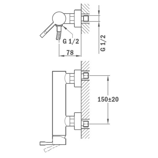 Mofém Alaior XL zuhany csaptelep zuhanyszett nélkül (22.231.02.00)