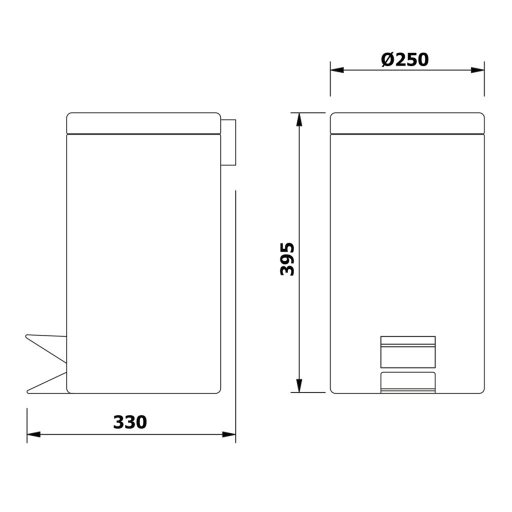 Sapho Simple Line szemetes fényes inox 12 liter (27112)