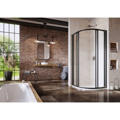 Supernova SKCP4 90x90 195 zuhanykabin fekete+transparent