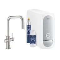   Grohe Blue Home U-kifolyós kihúzható gyöngyöztetővel Super Steel