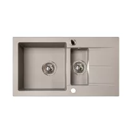   Marmorin Isao 1 medencés, szögletes mosogató gyümölcsmosóval és csepegtetővel - Taupe gray (470513026)