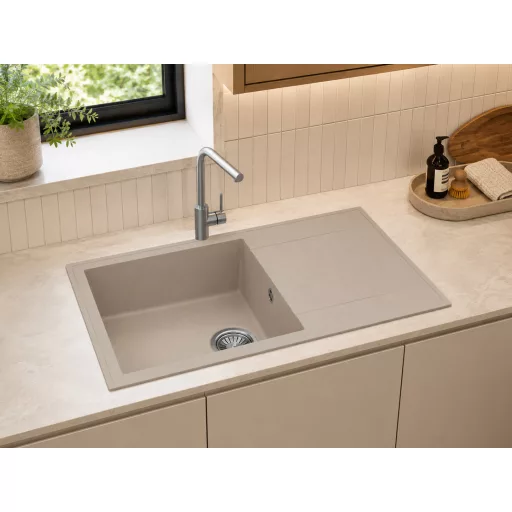 Zenit gránit mosogatótálca csepegtetővel 780x460 1B 1D bézs