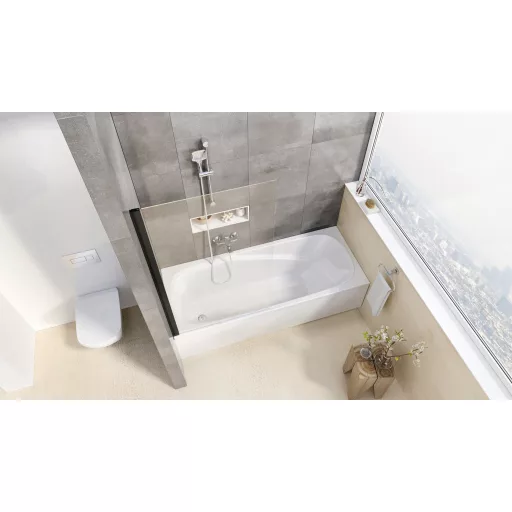 PVS1-80 kádparaván krómhatású+transparent