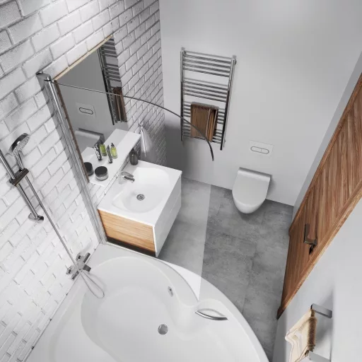 Rosa CVSK1 160/170 bal kádparaván fehér+transparent