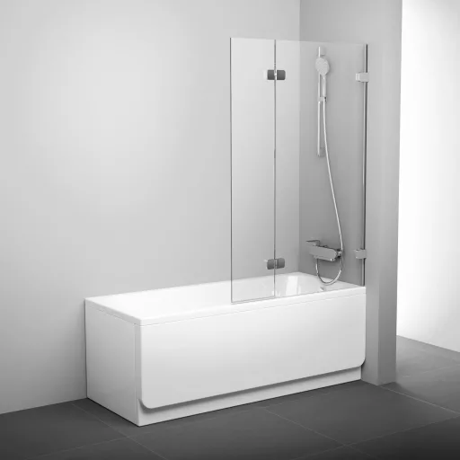 BVS2-100 kádparaván bal króm+transparent