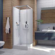   Négyoldalról zárt szögletes zuhanykabinok kpl-KCKN/ BASIC-80-SHP /fehér kerettel-fehér hátfallal W0 üveggel