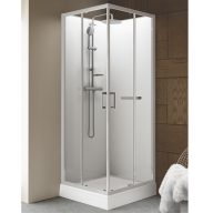   Négyoldalról zárt szögletes zuhanykabinok kpl-KCKN/ CLIIa-80 / fehér kerettel- fehér hátfallal