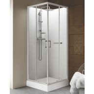   Négyoldalról zárt szögletes zuhanykabinok kpl-KCKN/CLIIa-90-S W0 üveggel /fehér kerettel és fehér hátfallal
