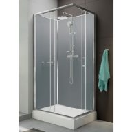   Négyoldalról zárt (négyfalas) zuhanykabinok kpl-KCKN/ CLIIa-90 / króm kerettel és ezüst hátfallal