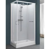   Négyoldalról zárt szögletes zuhanykabinok kpl-KCKN/CLIIa-80X100 W0 üveggel /fehér hátfallal és fehér kerettel