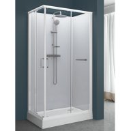   Négyoldalról zárt szögletes zuhanykabinok kpl-KCKN/ CLIIa-80x120 / fehér kerettel és fehér hátfallal