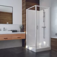   Négyoldalról zárt (négyfalas) zuhanykabin szett kpl-KCDJ / BASIC-70-S W0 üveggel / nyílóajtós