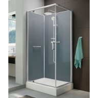   Négyoldalról zárt szögletes zuhanykabin szett kpl-KCDJ/ CLIIa-80 / króm kerettel és ezüst hátfallal /W18 üveggel
