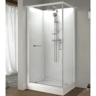   Négyoldalról zárt szögletes zuhanykabinok kpl-KCDJ/ CLIIa-80x100 /fehér kerettel és fehér hátfallal /W0 üveggel