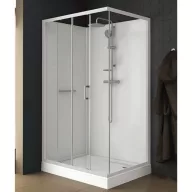   Négyoldalról zárt szögletes zuhanykabinok kpl-KCD2/ CLIIa-80x120 / fehér kerettel és fehér hátfallal /W0 üveggel
