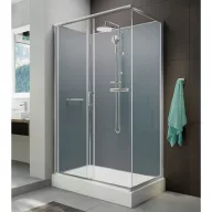   Négyoldalról zárt szögletes zuhanykabinok kpl-KCD2/ CLIIa-80x120 / króm kerettel és ezüst hátfallal /W0 üveggel