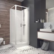   Négyoldalról zárt (négyfalas) zuhanykabinok kpl-KCDD/BASIC-70-S W0 üveggel