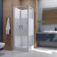   Négyoldalról zárt (négyfalas) zuhanykabinok kpl-KCDD/BASIC-70-S W18 üveggel