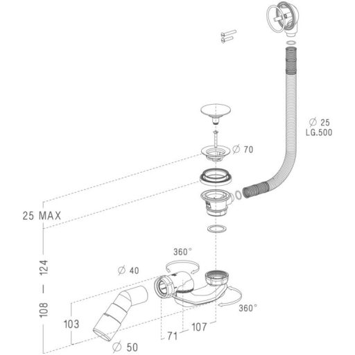 B602R zuhanytálca szifon