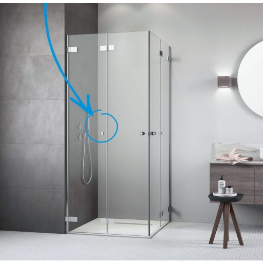 Kiegészítő fogantyú csuklós ajtóhoz króm