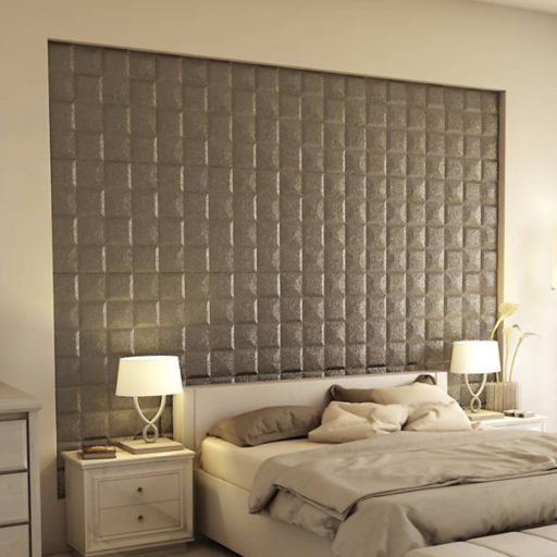 Biggore 3D falpanel 60x60cm - fénylő antracit