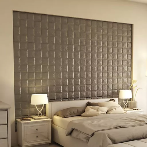 Biggore 3D falpanel 60x60cm - fénylő antracit