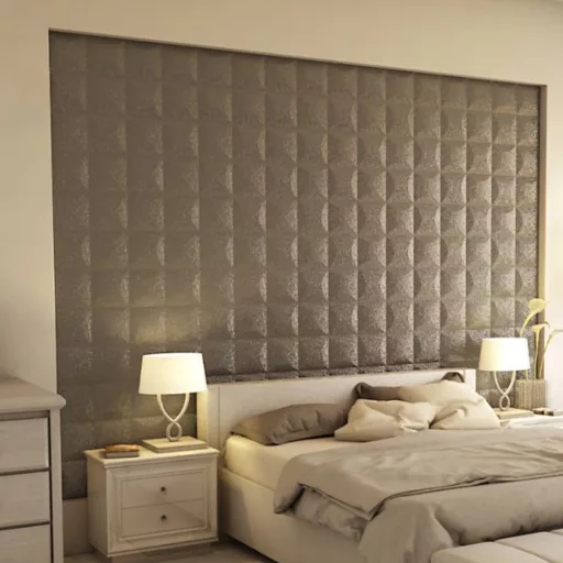 Blancas 3D falpanel 40x40cm - fénylő antracit