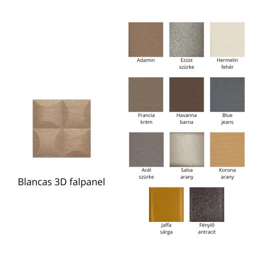 Blancas 3D falpanel 40x40cm - többféle színben