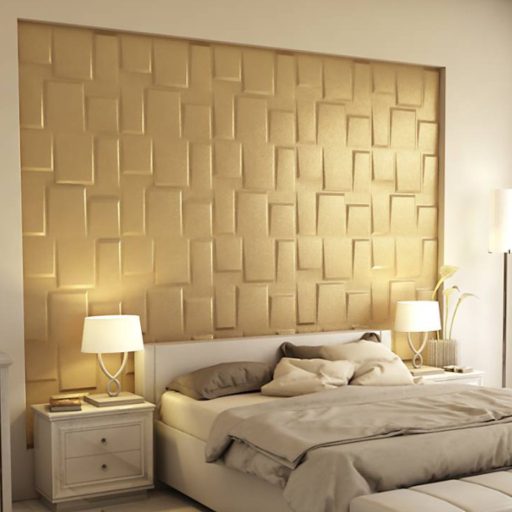 Bonete 3D falpanel 60x60 cm - korona arany