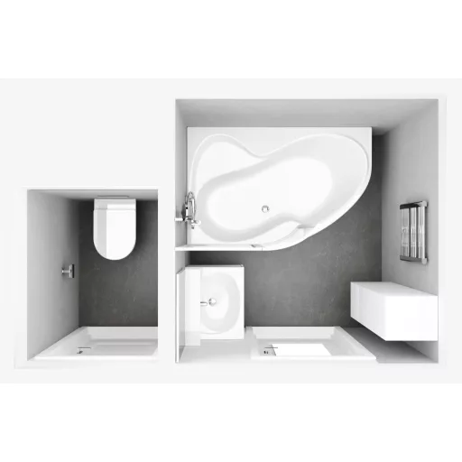 Rosa 95 150x95 bal akrilkád (hófehér)