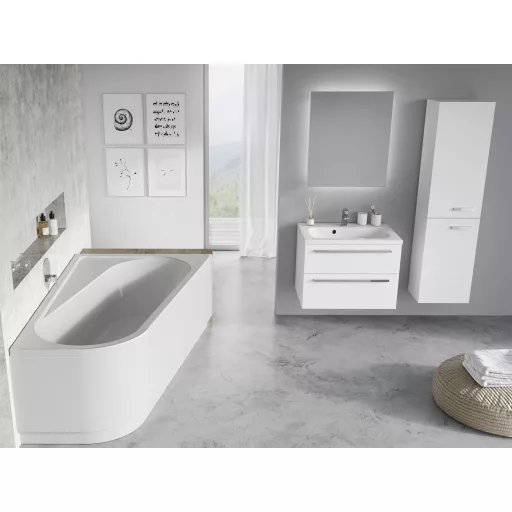 Chrome akrilkád 170x105 jobbos, fehér