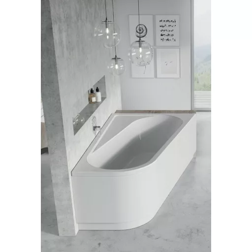 Chrome akrilkád 160x105 jobbos, fehér