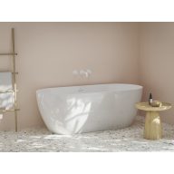   Freedom O Tec 170x77 akrilkád, fehér szabadonálló, fehér/fekete/króm lefolyó