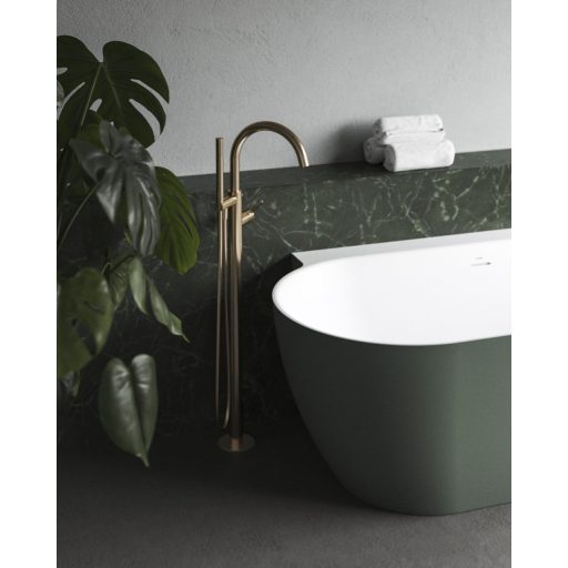 Freedom Wall II Tec 170x87, akrilkád, Grey Green/fehér, fehér/fekete/króm lefolyó