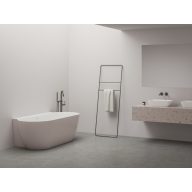   Freedom Wall II Tec 170x87, akrilkád, Alabaster Pink/fehér, fehér/fekete/króm lefolyó