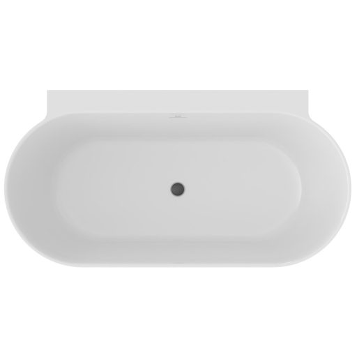 Freedom Wall II Tec 170x87, akrilkád, fekete/fehér, fekete/fehér/króm lefolyó