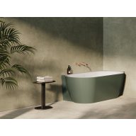   Freedom Corner II Tec 175x86 jobb, akrilkád, Grey Green/fehér, fehér/fekete/króm lefolyó